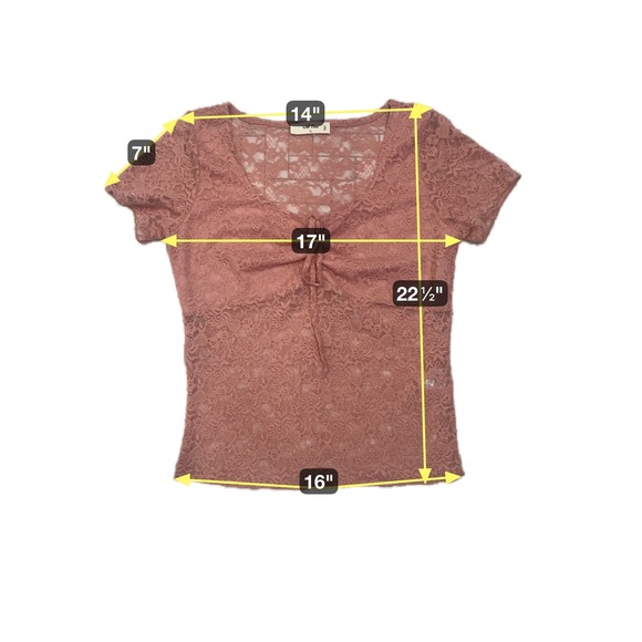 Wild Love | Dusty Rose Lace Babydoll Top‎ XL Cottagecore Romantic Y2K - Picture 7 of 7